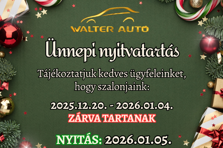 Ünnepi nyitva tartás