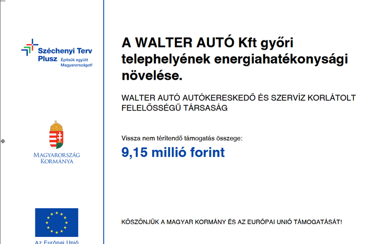 győri telephely energiahatékonyság növelése